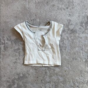 Women's Cream Ribbed Top